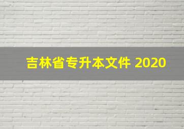 吉林省专升本文件 2020